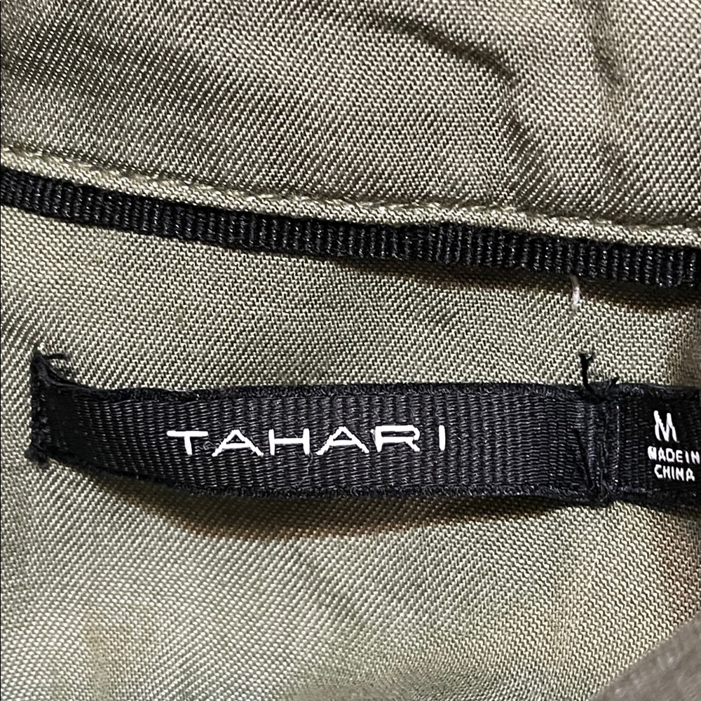 Tahari Lyocell Pintuck Jacket in Green/Black/Blue-Gray Size Medium NEW - Picture 11 of 14